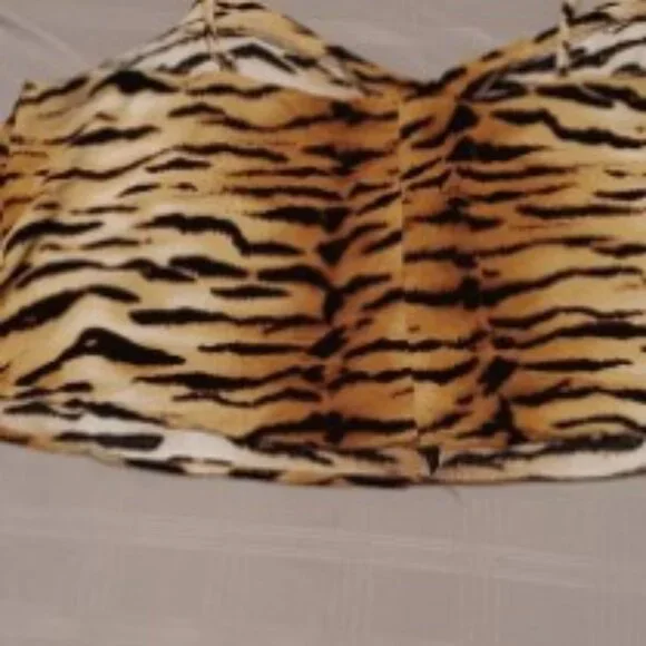 Tiger Striped Tank Top Women's 3XL Cropped w Adjustable Spaghetti Straps Cropped - Picture 6 of 10